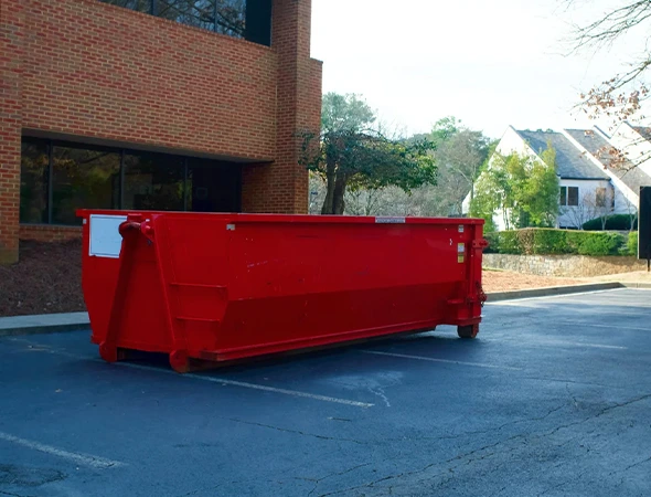 Construction site with Danville dumpster rental services in use