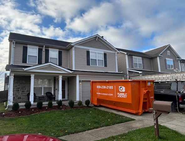 Large roll-off dumpster for roofing projects in Georgetown, KY