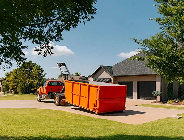 Construction site using contractor dumpster rental services in Lexington, KY