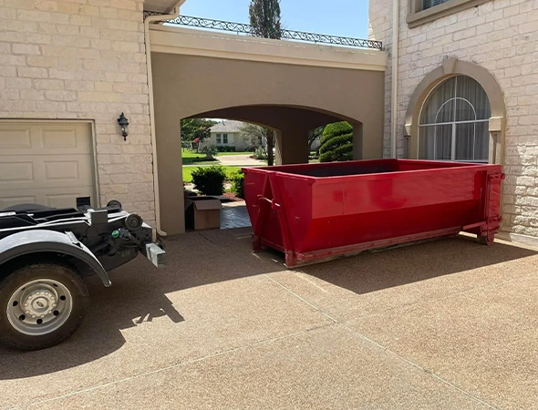 Construction site using roll-off dumpster rental in Georgetown, KY